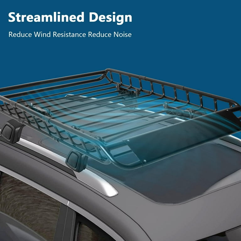 45 x 36 Universal Roof Rack Basket Heavy Duty Rooftop Cargo Rack 150 lbs Cargo Carrier for Top of Vehicle for SUV Truck Car Luggage Holder
