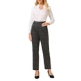 thumbnail image 2 of Pantalón Houndstooth para Mujeres INSPIRE CHIC para un Look Profesional y Elegante en la Oficina Talla L Gris Oscuro, 2 of 5