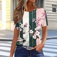 thumbnail image 2 of DeHolifer Womens Tops Summer Cap Sleeve Pleated Crewneck T-Shirts Loose Dressy Casual Basic Tees Trendy Outfits Army Green 3XL, 2 of 5