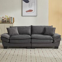 Modern Loveseat Sofa with Corduroy Fabric, Wide Seat, and High-Density Foam Cushions