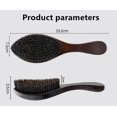 thumbnail image 3 of Cepillo para el cabello con cerdas de jabalí, distribuye aceite natural y estimula el cuero cabelludo, ideal para barbas, negro, 3 of 5
