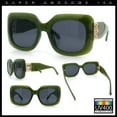 thumbnail image 2 of Womens Mod Thick Plastic Rectangle Designer Fashion Butterfly Sunglasses Green - Black, 2 of 8