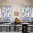 thumbnail image 2 of Vintage Butterflies and Purple Hydrangeas Tier Kitchen Curtains for Bathroom Living Rod Pocket Window Drapes 28"x39" 2 Panels Window Treatment Tiers, 2 of 4