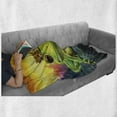 thumbnail image 6 of Animal Soft Flannel Fleece Throw Blanket, Frog Prince with Golden Yellow Crown on Rocks Fairytale Soul Mates Illustration, Cozy Plush for Indoor and Outdoor Use, 50" x 70", Green Yellow, by Ambesonne, 6 of 6