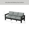 thumbnail image 2 of Better Homes & Gardens Ezra Outdoor HDPE Sofa, Black with Bellamy Gray Cushions, 2 of 9