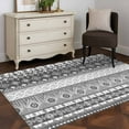 thumbnail image 3 of Rectangle Area Rugs 3 x 5 Ft, Grey White Boho Non-Slip Residential Carpet, Vintage Ethnic Tribe Abstract Art Indoor Crawling Mats Runner Rugs for Living Room/Dining Room/Bedroom, 3 of 8