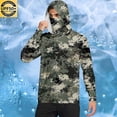 thumbnail image 2 of Dagegui Men's UPF 50+ Sun Protection Hoodie Long Sleeve UV SPF Fishing Shirts with Face Mask Rash Guard Hiking Camping T-Shirts Army Green M, 2 of 7
