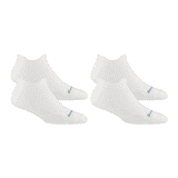Darn Tough Women's Run Coolmax No Show Tab Ultra-Lightweight Running Socks with Cushion, Small Size, White (Pack of 2)