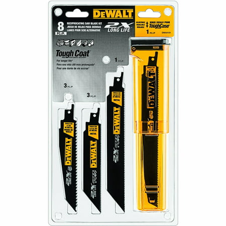 DeWalt DWA4101 8-Piece 2X Reciprocating Saw Blade Set with Tough Case
