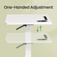 thumbnail image 4 of LEDREM Overbed Table with Wheels, Mobile Adjustable Standing Desk with 27.6 x 15.7 Inches Tabletop, Cup Holders and Device Slot, Cloud White, 4 of 6