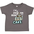 thumbnail image 3 of Inktastic Im Only Here for the Cake with Cake Slice Illustration Boys Toddler T-Shirt, 3 of 5