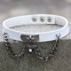 thumbnail image 2 of Collar Gargantilla de Cadena Sweethay PU Cuero Corazón Metal Punk Blanco, 2 of 6