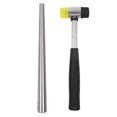 thumbnail image 1 of Jewelry Rubber Hammer With Stainless Steel Ring Mandrel Sizer Set Double Face Hammer Jewelers Making Tool(2pcs, Silver) Z, 1 of 5