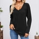 thumbnail image 1 of MHFRRA Camisetas de Mujer de Manga Larga Holgadas para Primavera y Otoño con Diseño Plisado Negro, 1 of 3