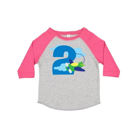 

Inktastic 2nd Birthday Airplane Pilot Gift Toddler Boy Girl T-Shirt