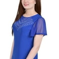 thumbnail image 3 of NY Collection Studded Short Flutter Sleeve Top With Mesh Details, 3 of 3