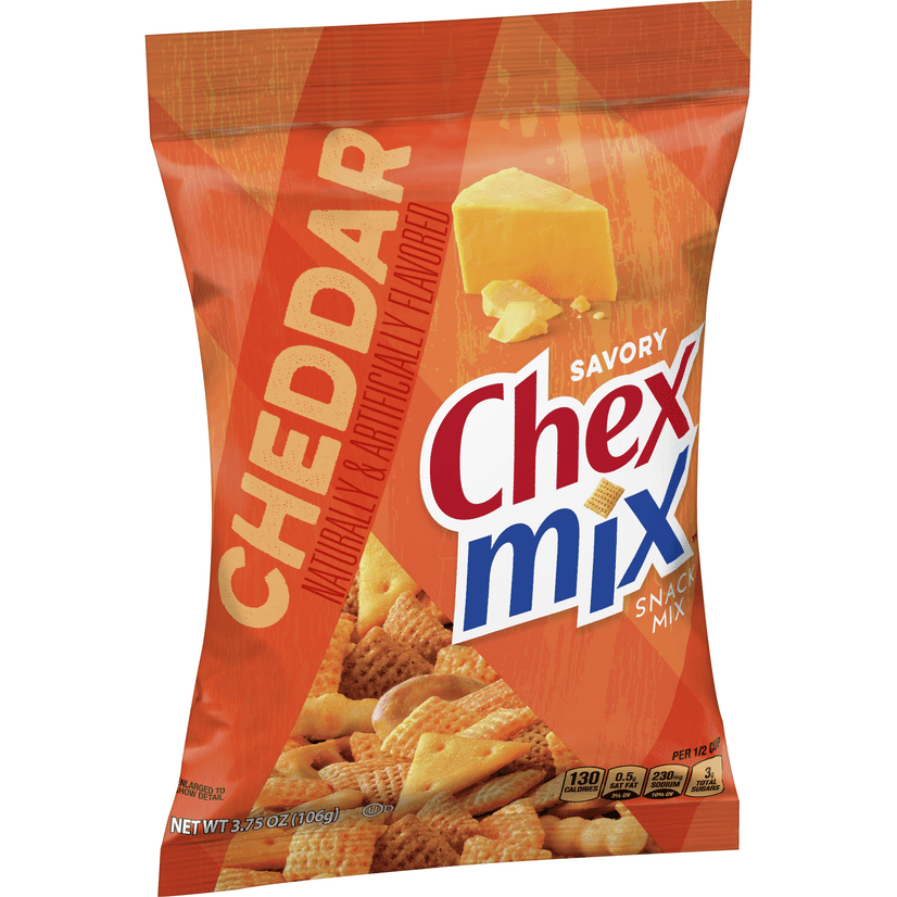 Chex Mix Snack Mix, Cheddar, 3.75 oz Bag