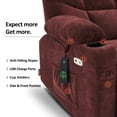 thumbnail image 3 of MCombo Regular Power Lift Recliner Chair with Extended Footrest for Elderly People, Fabric 7287 (Burgundy, Regular), 3 of 7