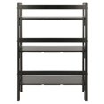 thumbnail image 4 of FurniFact Black Solid Wood Folding Bookcase With 3 Open Folding Shelves Design, 4 of 9