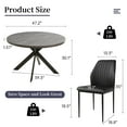 thumbnail image 2 of Zerifevni 46.4" Round Dining Table Set, Mid Century Modern Round Dining Table for 4-6 Person, w/Steel Legs, Coffee Table for Kitchen Dining Room, Office, Save Space (1 Round Table with 4 Black Chairs), 2 of 3