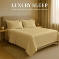 thumbnail image 3 of Sacred Thread Rayon Derived from Bamboo Sheets Split King Size, 18'' Deep Pocket Cooling Sheets for Hot Sleepers, 7 PC Cooling Sheets (Split King Size) (Butter), 3 of 9