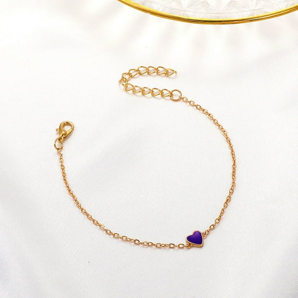 Fiudx Pulsera de Moda para Mujer con Forma de Corazón, Color Melocon, con Aceite, Minimalista, Versátil y con Cadena de Tenis.