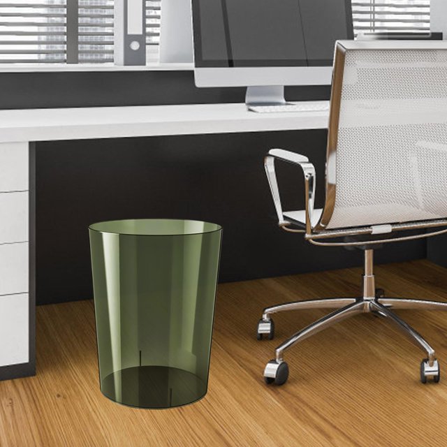Cesto de basura BLESIY contenedor redondo transparente verde