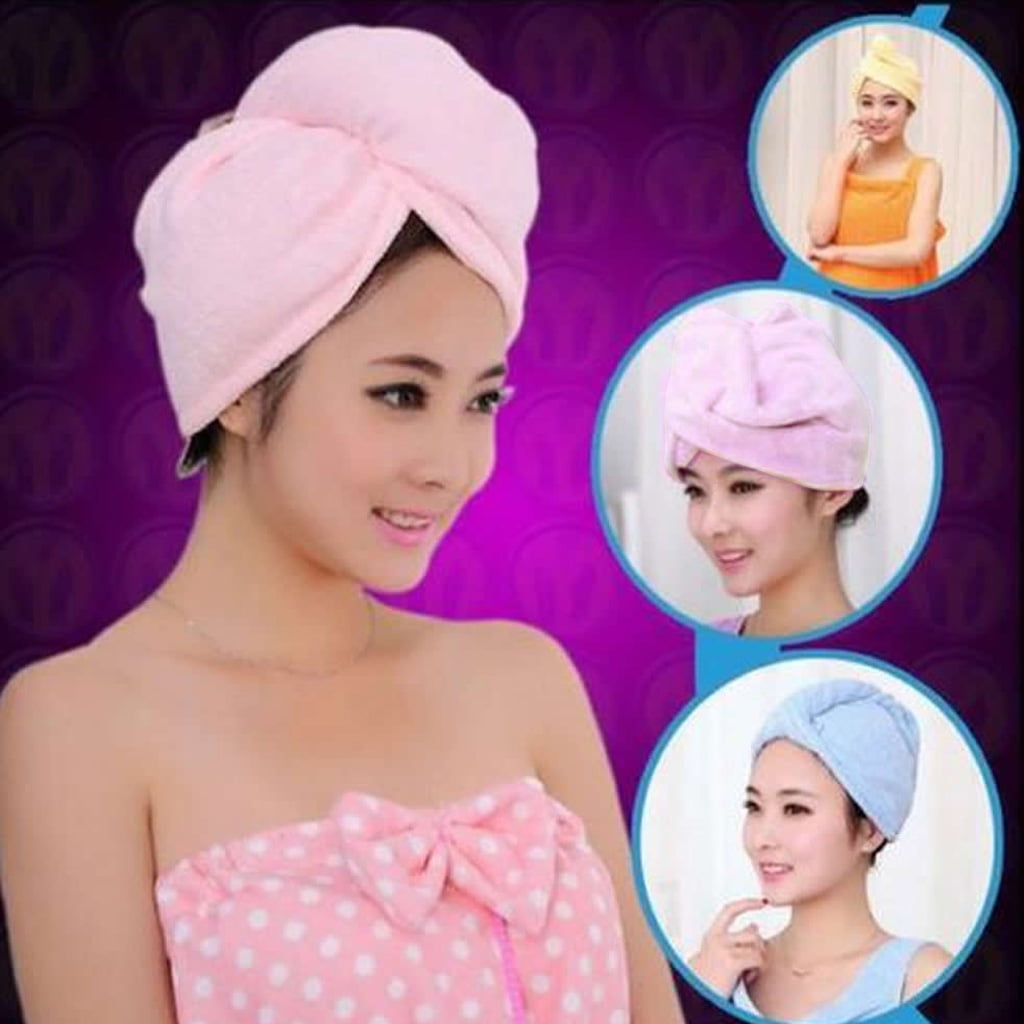 Quick Dry Microfiber Towel Hair Magic Drying Turban Wrap Hat Cap Spa Bathing Hot 
