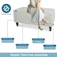 thumbnail image 6 of Fionafurn 43.3" Rectangular Velvet Storage Ottoman Bench with 2 Footstool, Hinged Lid Lift Top, Beige, 6 of 8