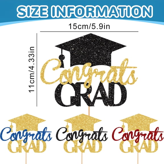 Congrats Grad Cake Topper, #D