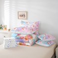 thumbnail image 6 of Homewish Cartoon Rose Unicorn 7-Piece Twin Bedding Sets for Kids Children Girls,Dreamy Princess Bedding Comforter Set,Gradient Pink Blue Breathable Sheet Sets,Microfiber Bedroom Decor,Reversible, 6 of 8
