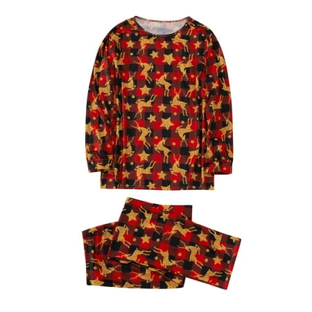 

Child Wear Mother Piece Set Home Snow Christmas Printed Parent Set Pajamas Two Warm