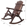 thumbnail image 6 of Wooden Oversized Porch Rocker Chair With Wide Seat and Tall Backrest,High Back Smooth Rocking Chairs for Outdoor & Indoor, 6 of 9