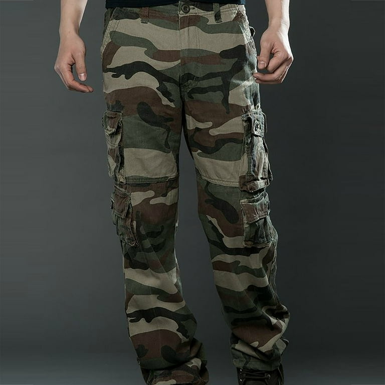 【KOOLOSET】Combat camo cargo pocket pants Men's Casual Cargo Pants Military Army Camo Pants Combat