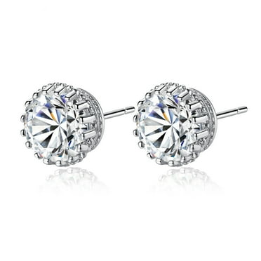 AAA Solitaire Zircon Stud Earrings for Women Gold Plated E-2012071206