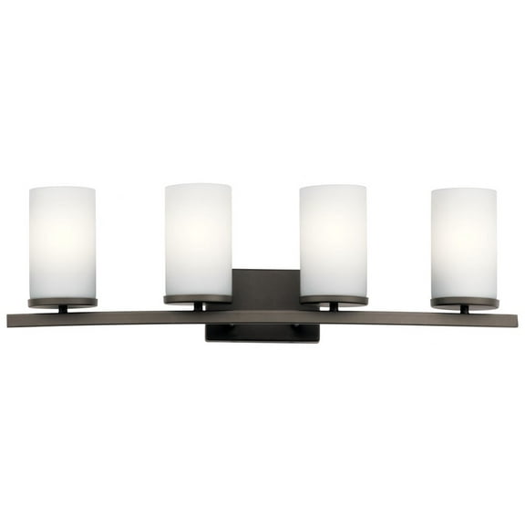45498OZ Kichler Lighting Crosby - 4 Light Bath Vanity Approved for Damp Locations - with Contemporary inspirations - 31 inches wide-Olde Bronze Finish