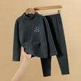thumbnail image 2 of Favoffer Fall Winter Thermal Underwear Kids' Bear Graphic Thermal 2PC Set Crewneck Top Elastic Waist Pants Toddler Base Layer Boy Girl 1-14Y, 2 of 3