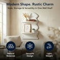 thumbnail image 6 of American Art Decor White Wavy Arched Lunar Ledges Wall Shelf, Wooden 2-Tier Floating Bookshelf for Wall, Carved Fluted Arch Display Shelf for Bedroom Bathroom Kitchen Living Room Decor, 14" x 24", 6 of 8