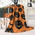 thumbnail image 2 of Halloween Black Pumpkins and Bats Blanket,Comfortable Soft Flannel Throw Blanket,All Season,Warm Lightweight Blankets for Sofa Bed Couch Living Room Chair,60"x80", 2 of 4