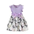 thumbnail image 2 of hengsof Girls Summer Butterfly Print Dress Fashionable Sleeveless Ruffle Dress Casual Dress Suitable for Holiday Parties Daily Wear Suitable for Girls 2-8 Years, 2 of 8