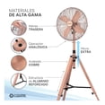 thumbnail image 4 of Ventilador de Pedestal con Tripié Esquimal, Aspas de Aluminio, 50W, Altura Ajustable, Cobre, 4 of 7