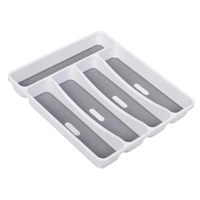 Organizador de cajones de cocina con 5 compartimentos para bandeja de cocina antideslizante
