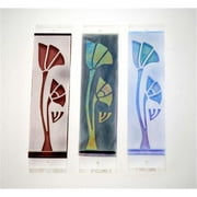 Judaica Kingdom SF-MZ-3064-2 Handmade Glass & Stained Glass Mezuzahs - Poppy II Mezuzah Gray Iridescent