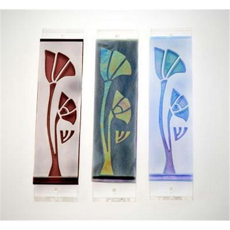Judaica Kingdom SF-MZ-3064-2 Handmade Glass & Stained Glass Mezuzahs - Poppy II Mezuzah Gray Iridescent