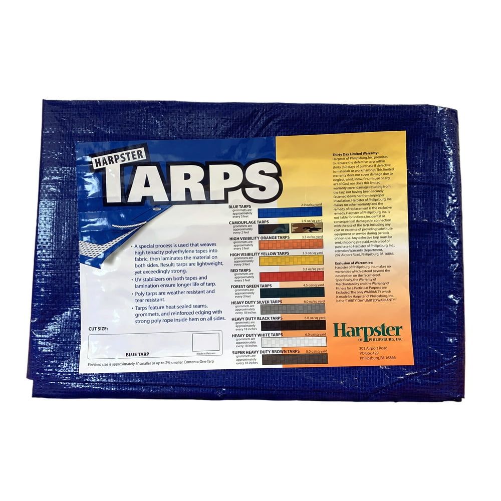 Harpster Tarps 24 ft. x 36 ft. Blue 2.9 oz. Lightweight Economy