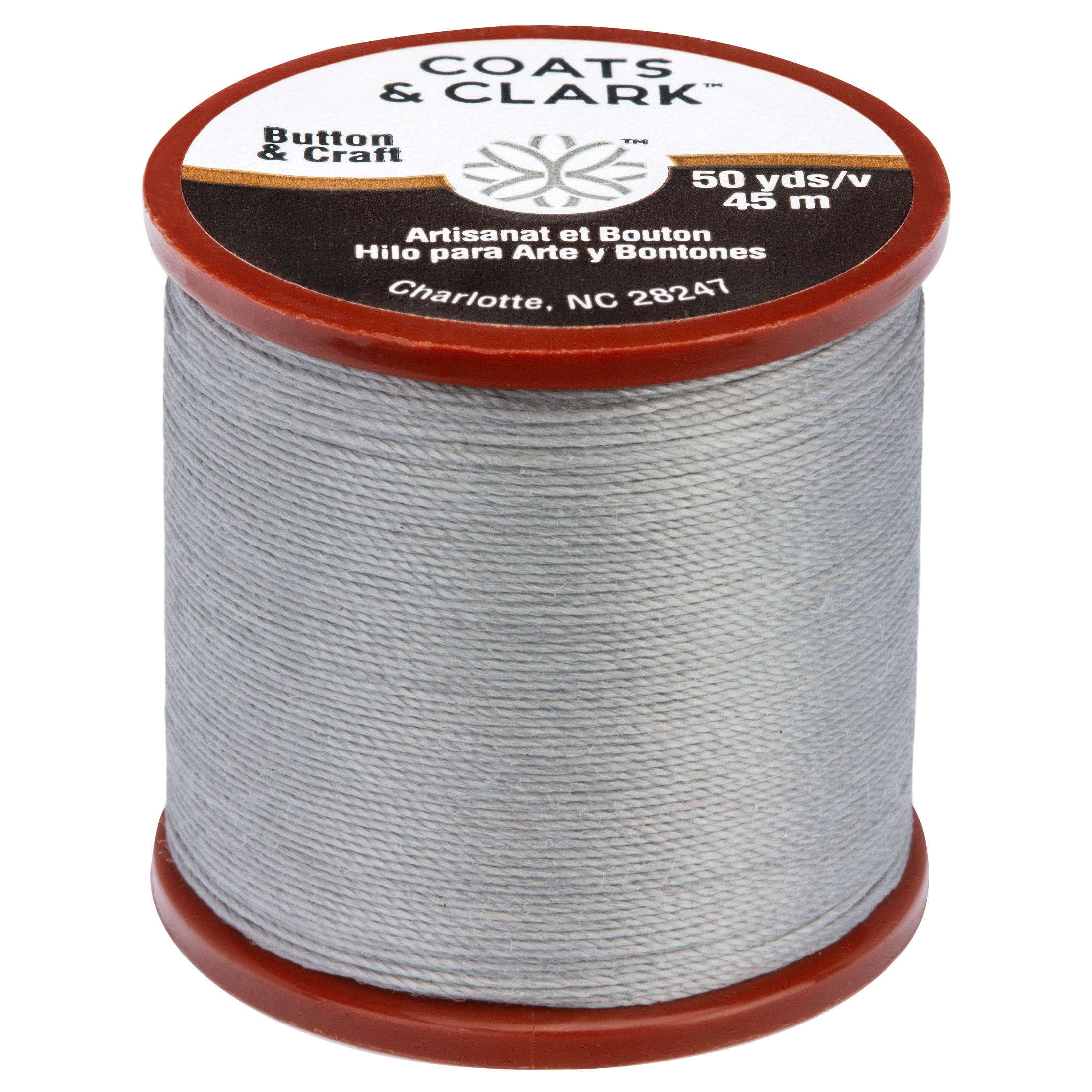 (4 pack) Coats & Clark Dual Duty Plus Button & Craft Thread, 50 yards/45 meters, Nugrey.