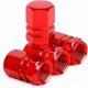 thumbnail image 1 of 4 Pack Aluminum Valve Covers, Car Tire Covers, Bicycle Air Dust Caps for Trucks, Motorcycles (Red), 1 of 5