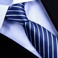 thumbnail image 2 of Hoppin Gee Men's Blue Stripe Zipper Necktie Boy zipper tie For Business Campus and Wedding Occasions, 2 of 6