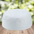 thumbnail image 6 of Breathable  Mens Prayer Hat Beanie Embroidered Topi White, 6 of 8
