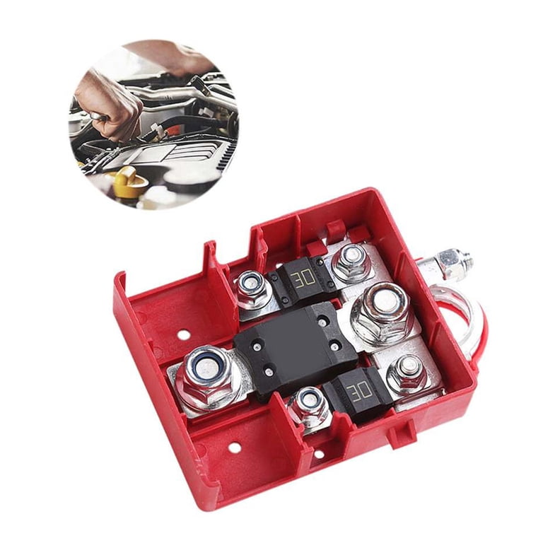 Gplusmotor 12V Heavy Duty Power Distribution Junction Block – 100A Bus Bar, 48V DC Max, Nylon/Fiberglass + Stainless Steel